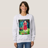 Jonge meid in een appelboomgaard trui (Voorkant volledig)