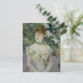 Jonge meid in een ballengon, 1879 briefkaart (Staand voorkant)