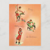 Jonge meid maakt zich klaar voor Kerstmis,  Briefkaart (Voorkant)