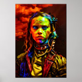 Jonge meid met blauwe ogen | AI Art Poster (Voorkant)