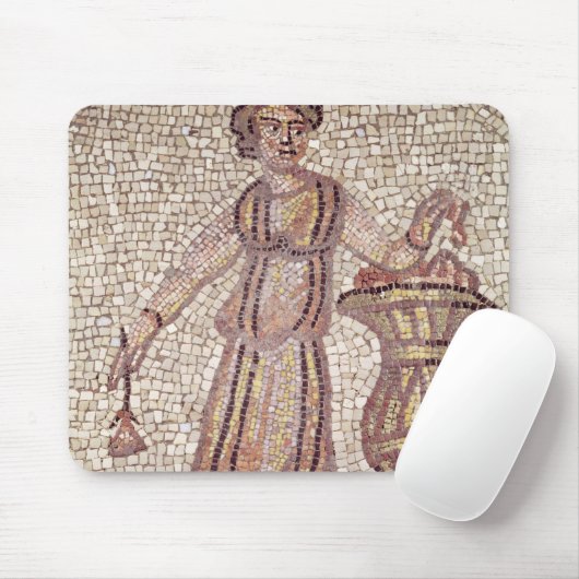 Jonge meid met bloemen muismat (Met muis)