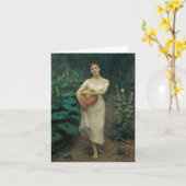 Jonge meid met een pompoen kaart (Gele Bloem)