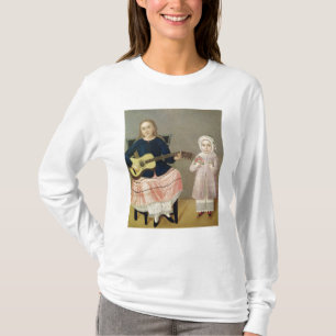 Jonge meid met gitaar en kind met een t-shirt