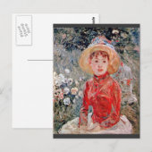Jonge meid met kooi van Berthe Morisot Briefkaart (Voorkant / Achterkant)