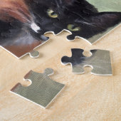 Jonge meid met zwarte kat Puzzle Legpuzzel (Zijkant)