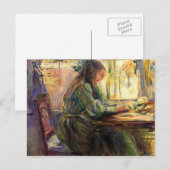 Jonge meid schrijft van Berthe Morisot Briefkaart (Voorkant / Achterkant)