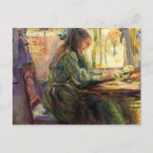 Jonge meid schrijft van Berthe Morisot Briefkaart (Voorkant)