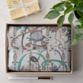 JONGE MEISJE, COLORFUL RIBBON SWIRLS, KUPID Birthd Tissuepapier (Geschenk)