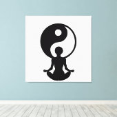Jonge meisje dat yoga oefent canvas afdruk (Insitu (Houten vloer))