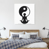 Jonge meisje dat yoga oefent canvas afdruk (Insitu (Slaapkamer))