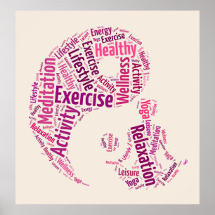 Jonge meisje dat yoga oefent onder het Yin Yang-sy Poster