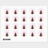 Jonge meisje dat yoga oefent ronde sticker (Vel)