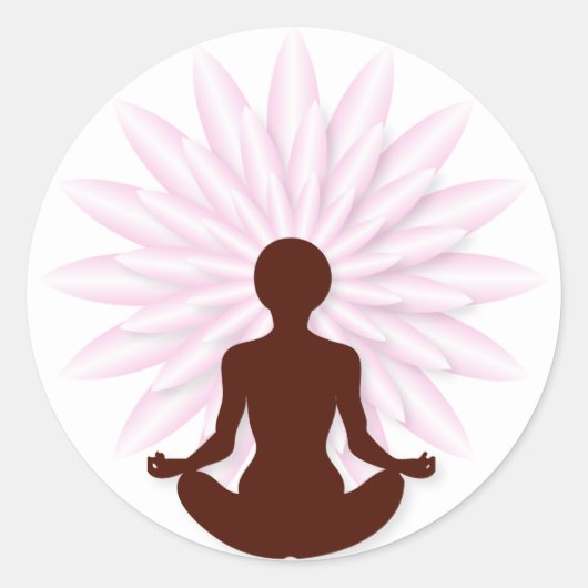 Jonge meisje dat yoga oefent ronde sticker (Voorkant)
