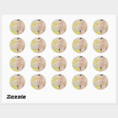 Jonge Meisje Gooit Goudvis In Vijver stickers (Vel)
