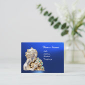 JONGE MEISJE MET STROMEN MONOGRAM Gold, blauw Visitekaartje (Staand voorkant)