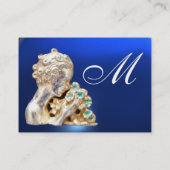 JONGE MEISJE MET STROMEN MONOGRAM Gold, blauw Visitekaartje (Achterkant)
