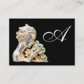 JONGE MEISJE MET STROMEN MONOGRAM Gold, zwart, bla Visitekaartje (Achterkant)