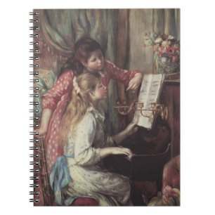 Jonge meisjes aan de piano door Pierre Renoir Notitieboek