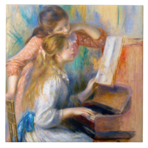 Jonge meisjes aan de piano, Renoir Tegeltje