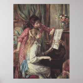 Jonge meisjes aan de piano van Pierre Renoir Poster