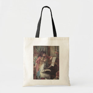 Jonge meisjes aan de piano van Pierre Renoir Tote Bag