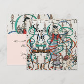 JONGE MEISJES, COLORFUL RIBBONS 16 PARTIJ KAART (Voorkant / Achterkant)