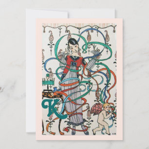 JONGE MEISJES, COLORFUL RIBBONS VRIJGEZELLENFEEST  KAART