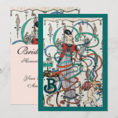 JONGE MEISJES, COLORFUL RIBBONS VRIJGEZELLENFEEST  KAART (Voorkant / Achterkant)