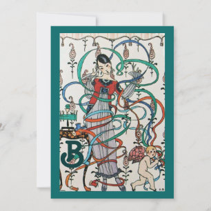 JONGE MEISJES, COLORFUL RIBBONS VRIJGEZELLENFEEST  KAART