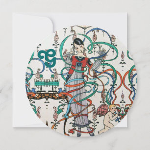 JONGE MEISJES, COLORFUL RIBBONS VRIJGEZELLENFEEST  KAART