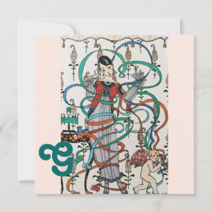 JONGE MEISJES, COLORFUL RIBBONS VRIJGEZELLENFEEST  KAART