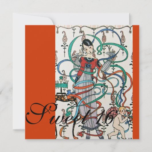 JONGE MEISJES, COLORFUL RIBBONS WEERGEVEN 16 PARTI KAART (Voorkant)