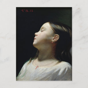 Jonge meisjes die slapen, 1852 briefkaart