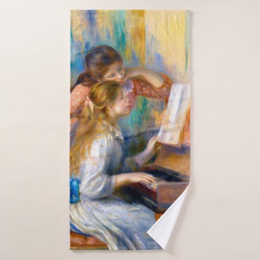 Jonge meisjes in de Piano, Renoir Badhanddoek (Badhanddoek)