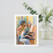 Jonge meisjes in de Piano, Renoir Briefkaart (Staand voorkant)