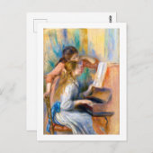 Jonge meisjes in de Piano, Renoir Briefkaart (Voorkant / Achterkant)