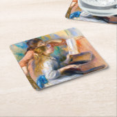 Jonge meisjes in de Piano, Renoir Kartonnen Onderzetters (Schuin)
