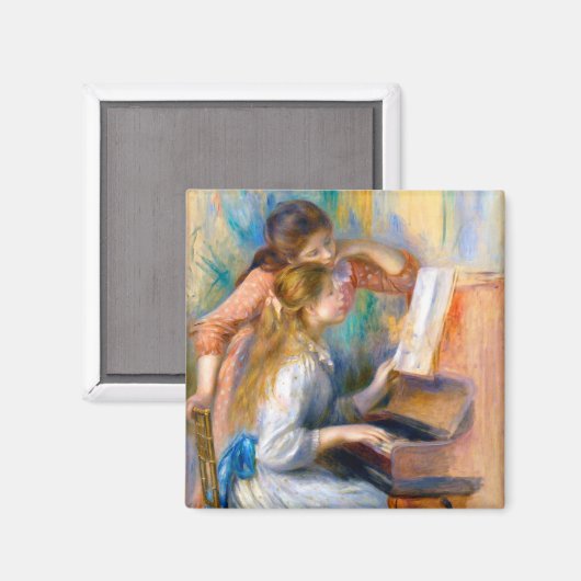 Jonge meisjes in de Piano, Renoir Magneet (Voorkant / Achterkant)