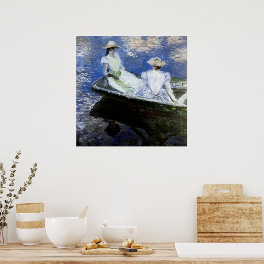 Jonge meisjes in de roeiboot poster (Keuken)