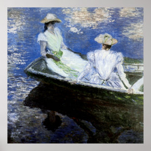 Jonge meisjes in de roeiboot poster