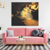 Jonge meisjes in een Piano, 1906 Canvas Afdruk (Insitu (Woonkamer))
