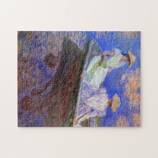 Jonge meisjes in een row-boat Monet Fine Art Legpuzzel (Horizontaal)