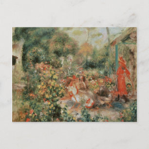 Jonge meisjes in een tuin - Pierre Auguste Renoir Briefkaart