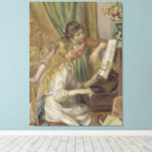 Jonge meisjes in Piano door Pierre-Auguste Renoir Canvas Afdruk (Insitu (Houten vloer))