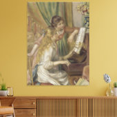 Jonge meisjes in Piano door Pierre-Auguste Renoir Canvas Afdruk (Insitu (Woonkamer))
