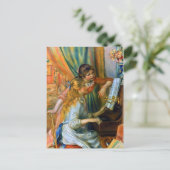 Jonge meisjes in Piano door Pierre Renoir Briefkaart (Staand voorkant)