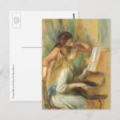 Jonge meisjes in Piano door Pierre Renoir Briefkaart (Voorkant / Achterkant)