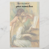 Jonge meisjes in Piano door Pierre Renoir Briefpapier (Voorkant)