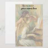Jonge meisjes in Piano door Pierre Renoir Briefpapier (Voorkant / Achterkant)