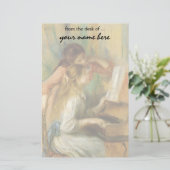 Jonge meisjes in Piano door Pierre Renoir Briefpapier (Staand voorkant)